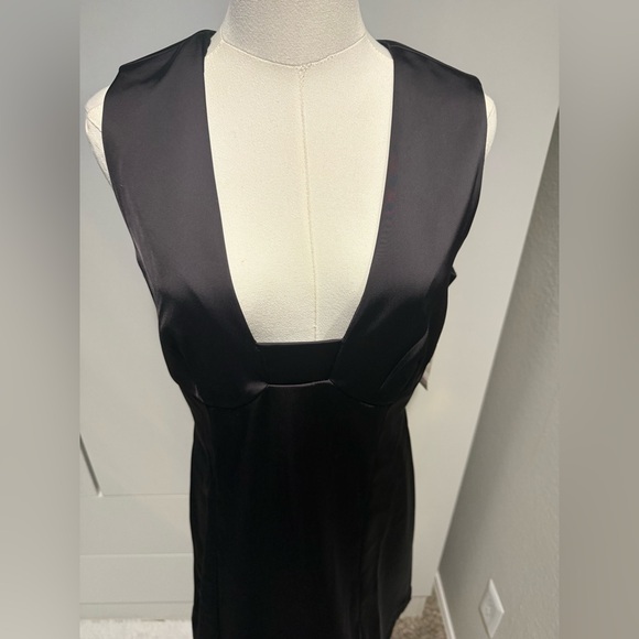 By Anthropologie Dark Brown Sleeveless Square Neck Mini Dress | NWT | Size 10 - Picture 10 of 15
